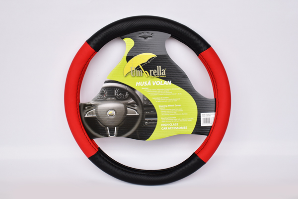 Husa volan rosu si negru 37-39 cm - imagine 4