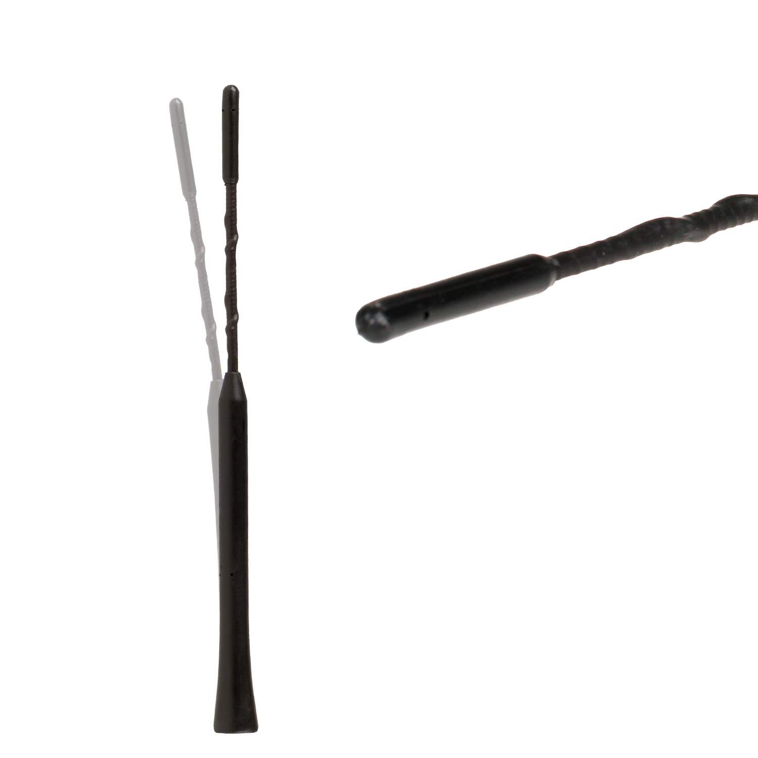 Antena auto exterior neagra 23cm cu 2 adaptoare (5-6mm) - imagine 2