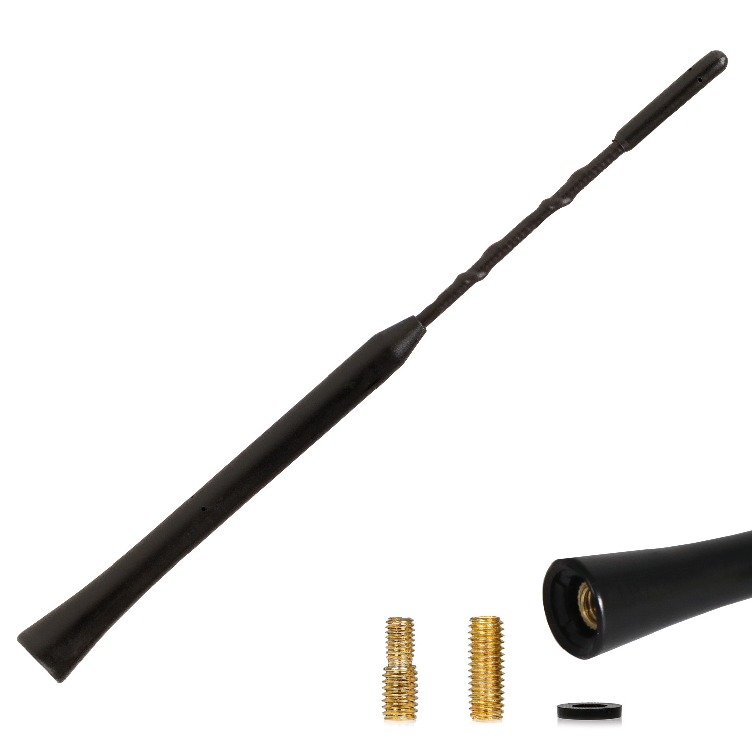 Antena auto exterior neagra 23cm cu 2 adaptoare (5-6mm) - imagine 6