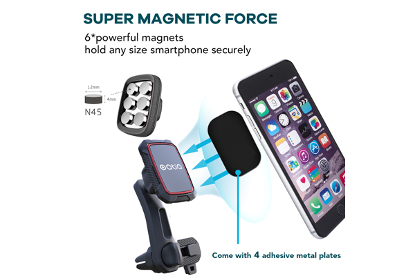 Suport telefon magnetic auto cu fixare in grila de ventilatie si brat reglabil - imagine 8