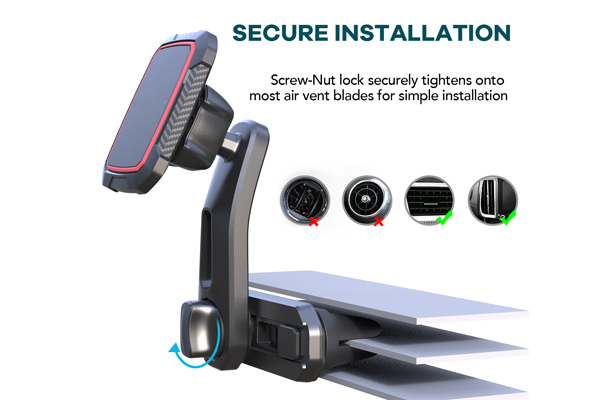 Suport telefon magnetic auto cu fixare in grila de ventilatie si brat reglabil - imagine 6
