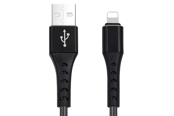 Cablu date incarcare FISH LIGHTNING(APPLE) 1M 2.4A NEGRU - imagine 3
