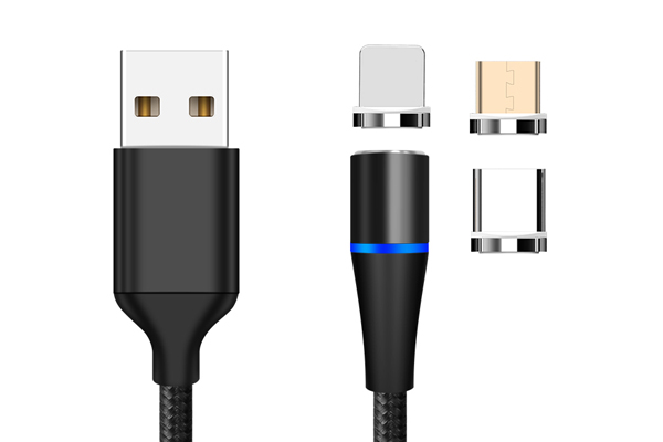 Cablu date incarcare 3IN1 FAST CHARGE 3.0 USB LA MICRO USB/TYPE-C/LIGHTNING 1.5M 3A NEGRU - imagine 4