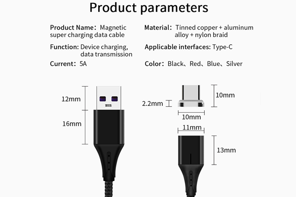 Cablu date incarcare 2IN1 FAST CHARGE 3.0 USB LA MICRO USB/TYPE-C 1.5M 5A ROSU - imagine 6