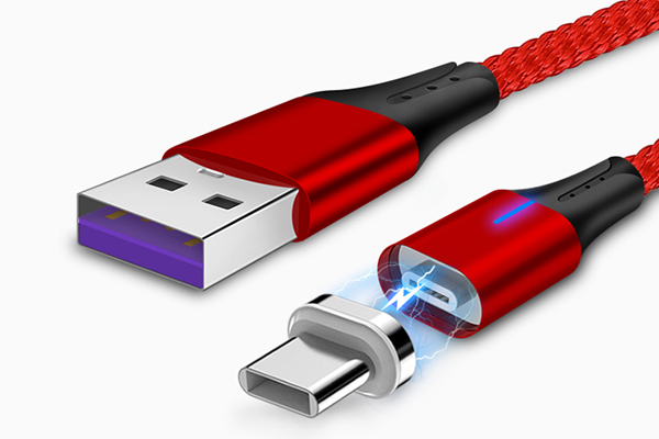 Cablu date incarcare 2IN1 FAST CHARGE 3.0 USB LA MICRO USB/TYPE-C 1.5M 5A ROSU - imagine 4