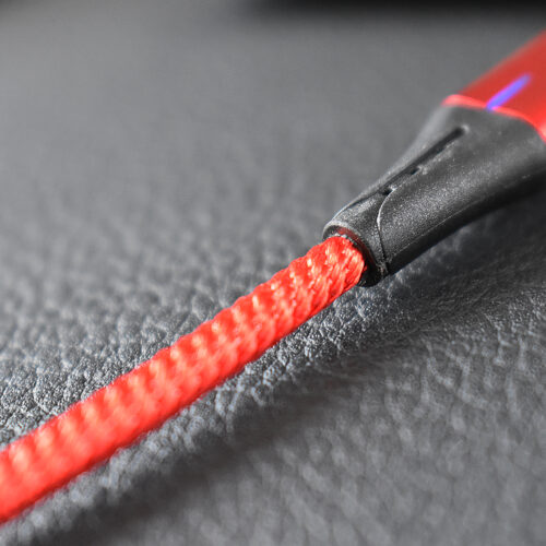 Cablu date incarcare 2IN1 FAST CHARGE 3.0 USB LA MICRO USB/TYPE-C 1.5M 5A ROSU