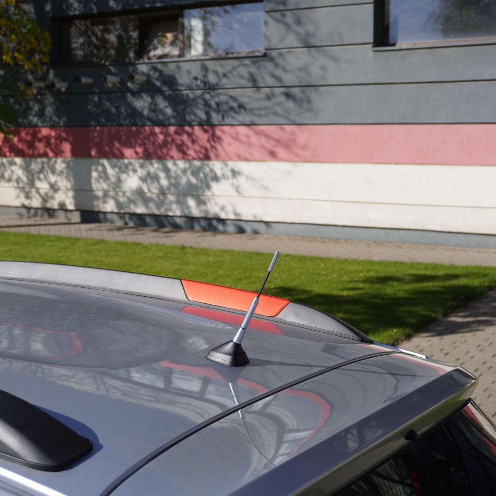 Antena auto exterior cromata 15.8 cm cu 3 adaptoare (4-5-6mm) - imagine 2