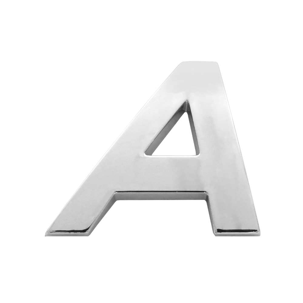 Ornament auto 3D. LITERA A CROMAT 26 MM - imagine 2