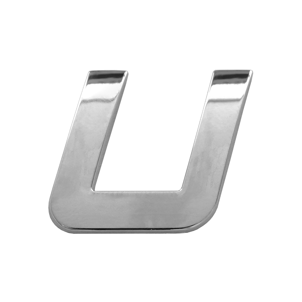 Ornament auto 3D. LITERA U CROMAT 26 MM