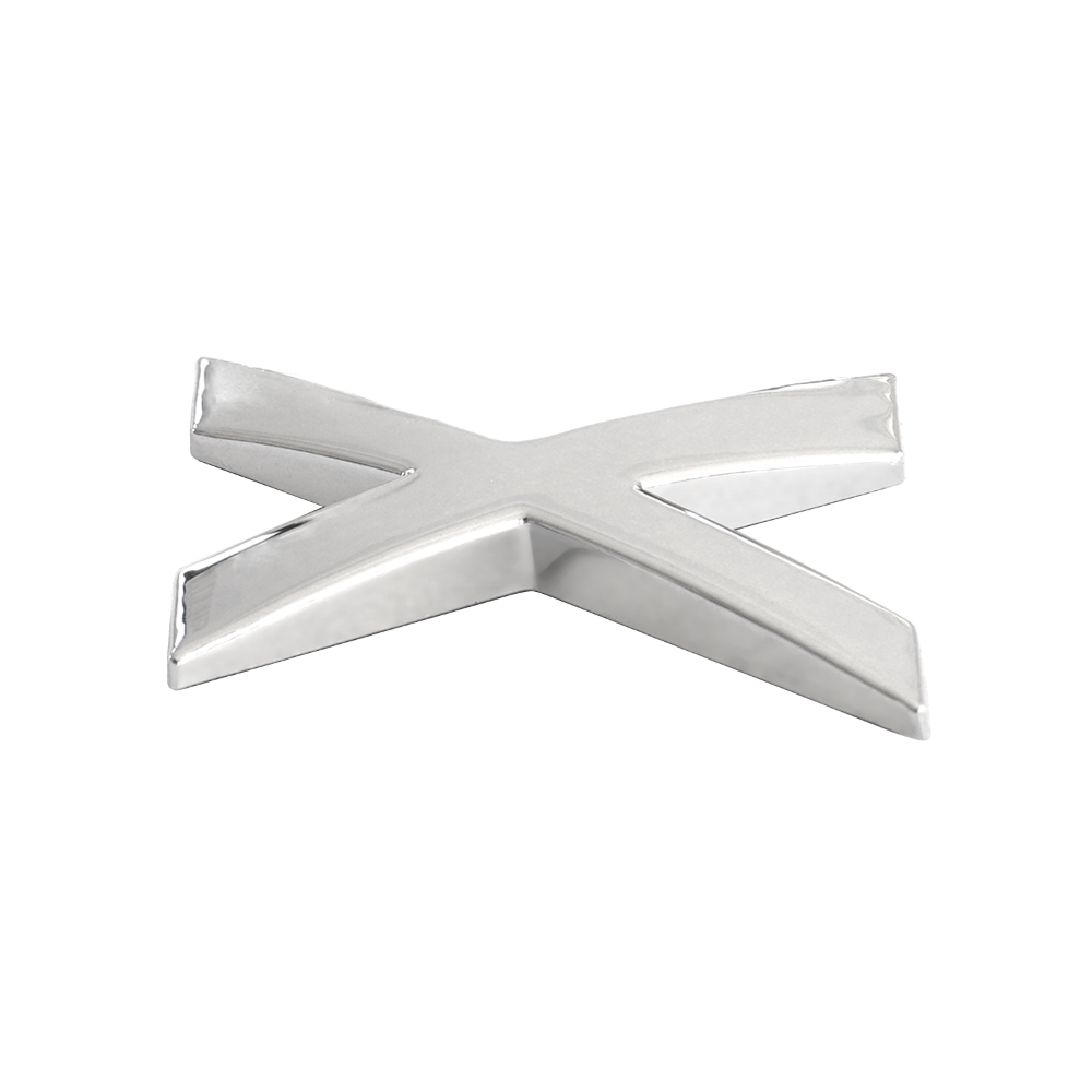 Ornament auto 3D. LITERA X CROMAT 26 MM - imagine 3