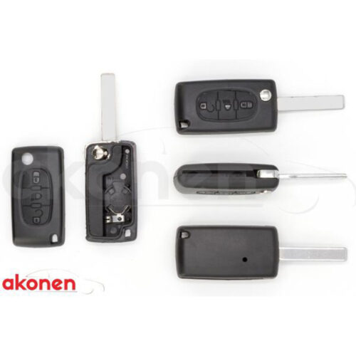 Carcasa cheie contact pentru CITROEN BERLINGO , C2 , C3. 3 BUTOANE. CU CHEIE