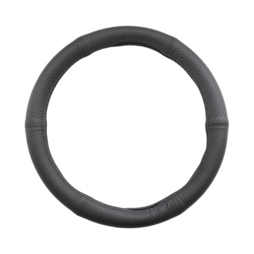 Husa volan piele naturala perforata negru 39-41 cm