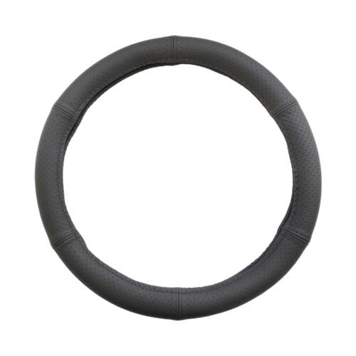 Husa volan piele naturala semi perforata negru 44-46 cm
