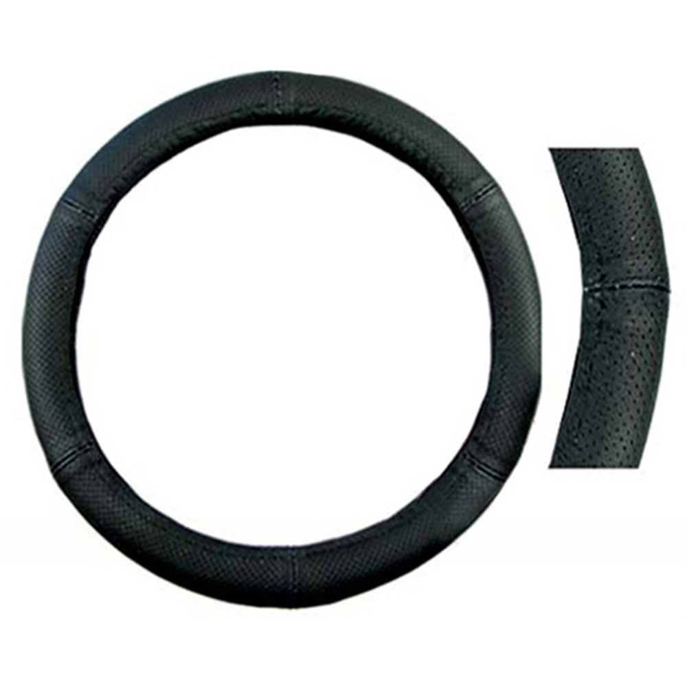 Husa volan piele naturala negru 39-41 cm - imagine 2