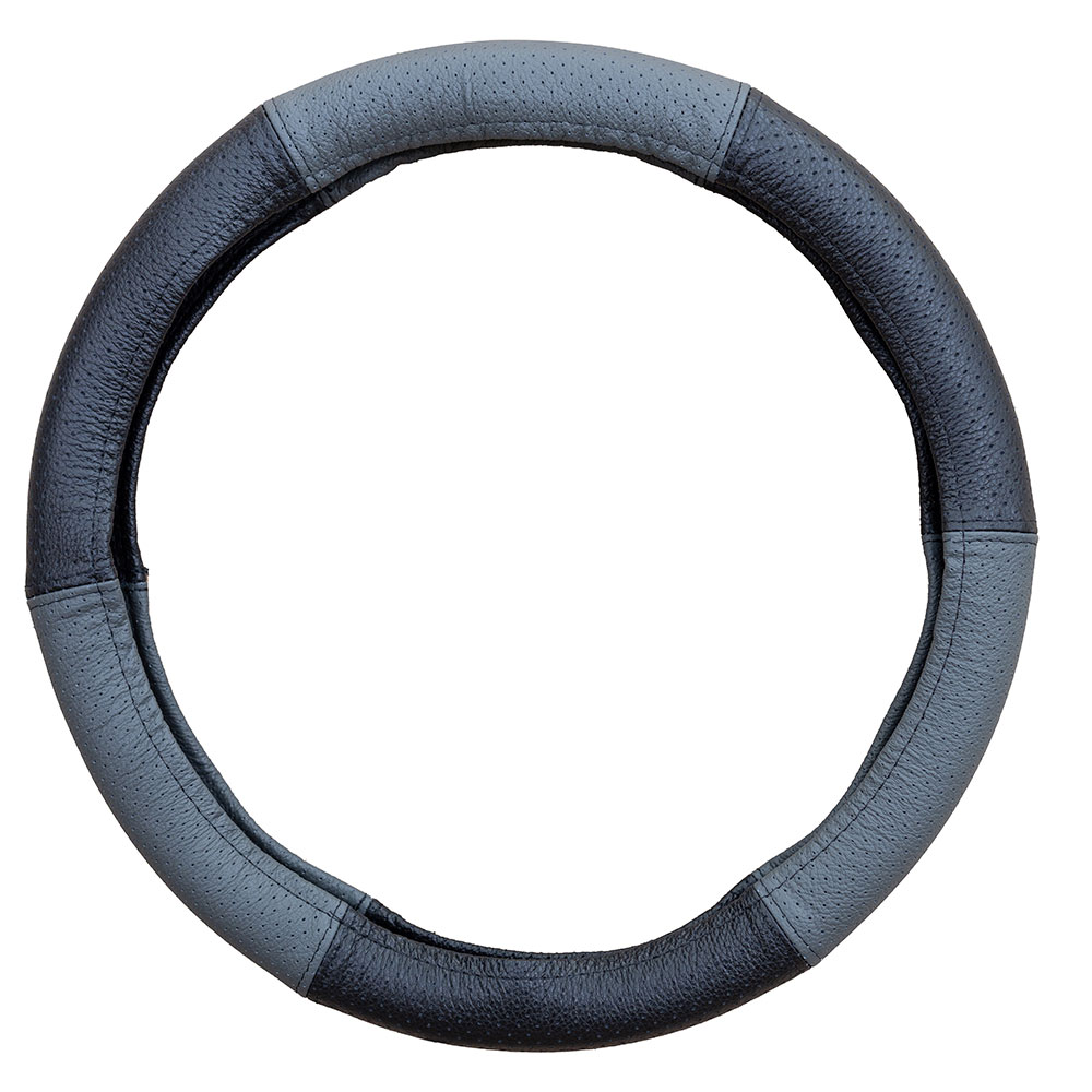 Husa volan piele naturala perforata gri 37-39 cm mega drive