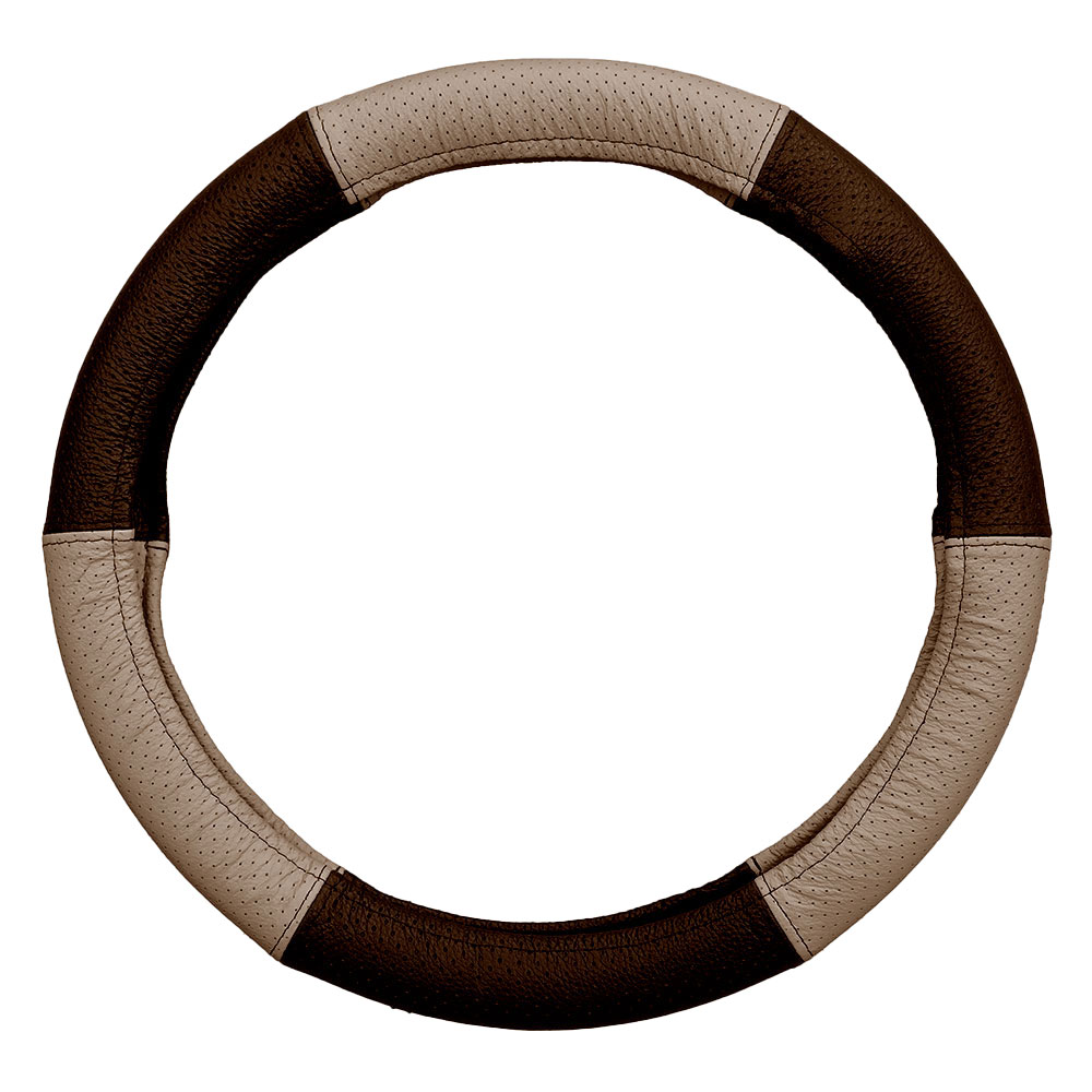 Husa volan piele naturala perforata bej 37-39 cm mega drive - imagine 6