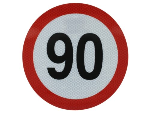 Autocolant de avertizare 90km/h, diametru 20 cm
