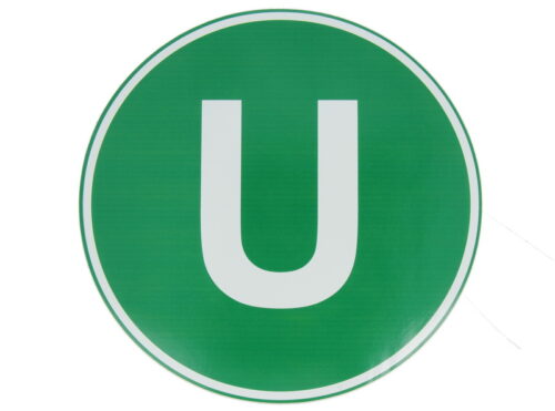 Autocolant de avertizare U, diametru 22 cm