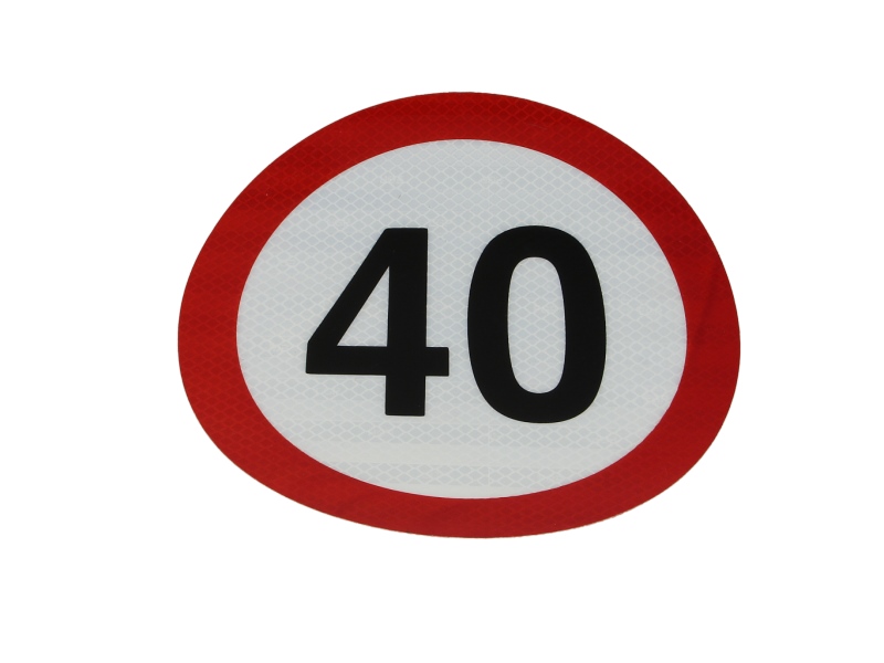 Autocolant de avertizare 40km/h, diametru 20 cm - imagine 2