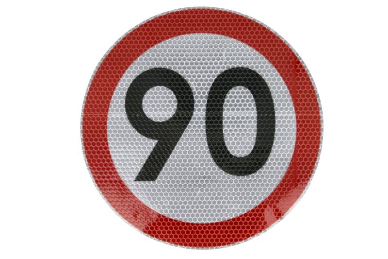 Autocolant de avertizare 90km/h, diametru 20 cm - imagine 2