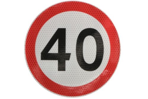 Autocolant de avertizare 40km/h, diametru 20 cm