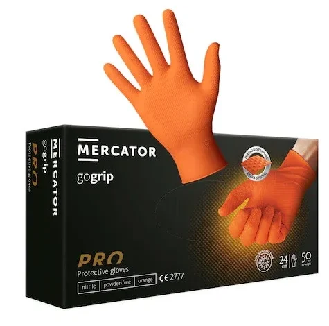 Manusi nitril mecanic auto portocalii Gogrip 50buc