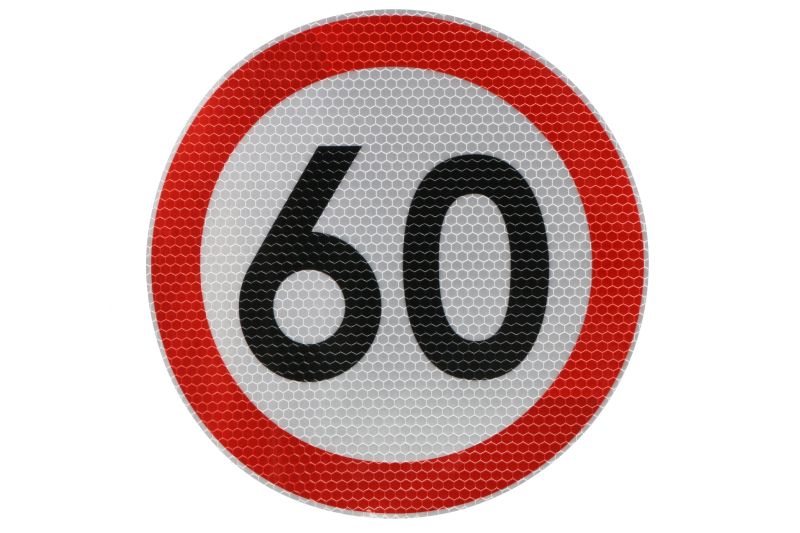 Autocolant de avertizare 60km/h, diametru 20 cm - imagine 2