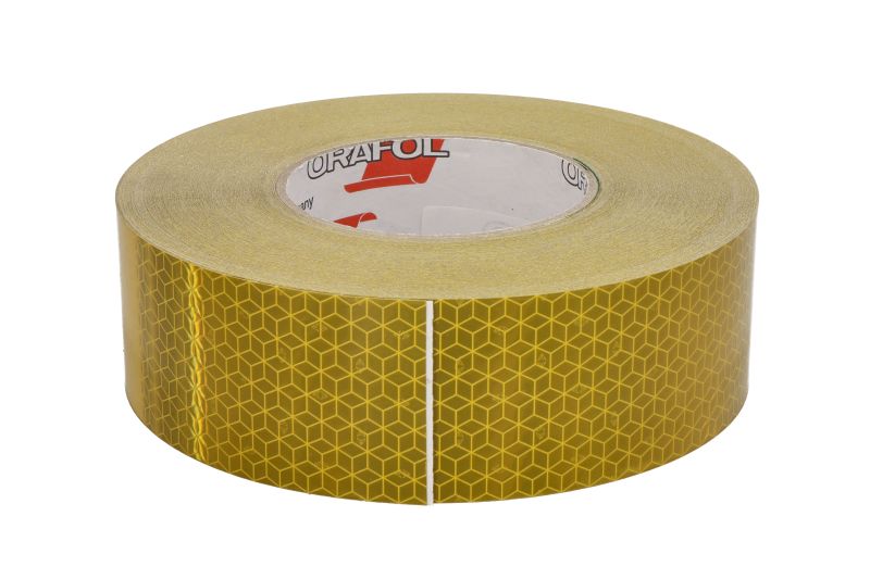 Banda reflectorizanta pentru marcarea suprafeţe dure 55mmx50m, galben