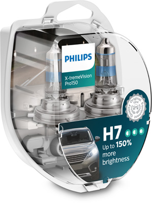 Set 2 bucati bec H7 12V 55W, PX26D X-tremeVision Pro150 3400K