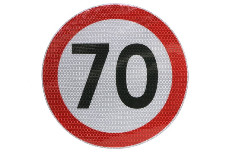 Autocolant de avertizare 70km/h, diametru 20 cm - imagine 2