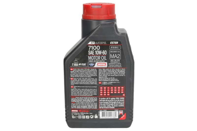 Ulei de motor Motul 7100 4T 10W60 API SN 1L - imagine 2