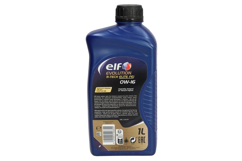 Ulei de motor Elf Evolution R-Tech Elite FE 0W16 ACEA GF-6B,API SP 1L - imagine 2