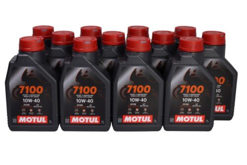Set 12 bucati ulei de motor la 1L Motul 7100 10W40 API SN