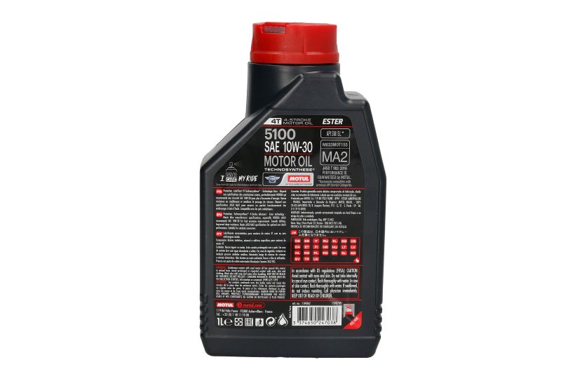 Ulei de motor Motul 5100 4T 10W30 API SM 1L - imagine 2