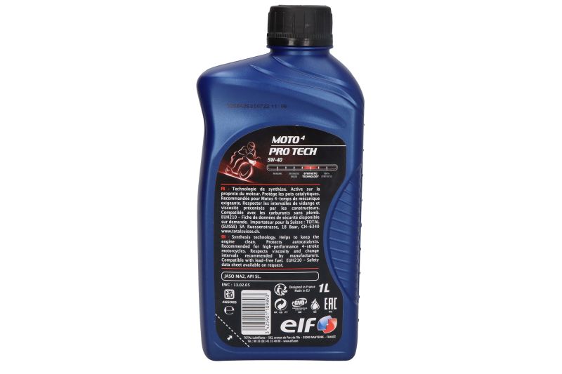 Ulei de motor Elf Moto 4 Pro Tech 5W40 API SN 1L - imagine 2