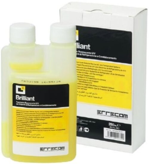Substanta de contrast UV ERRECOM Brilliant Premium TR1003.01.S1. pentru identificare scurgeri sistem racire, R134A/R1234YF, 250 ml
