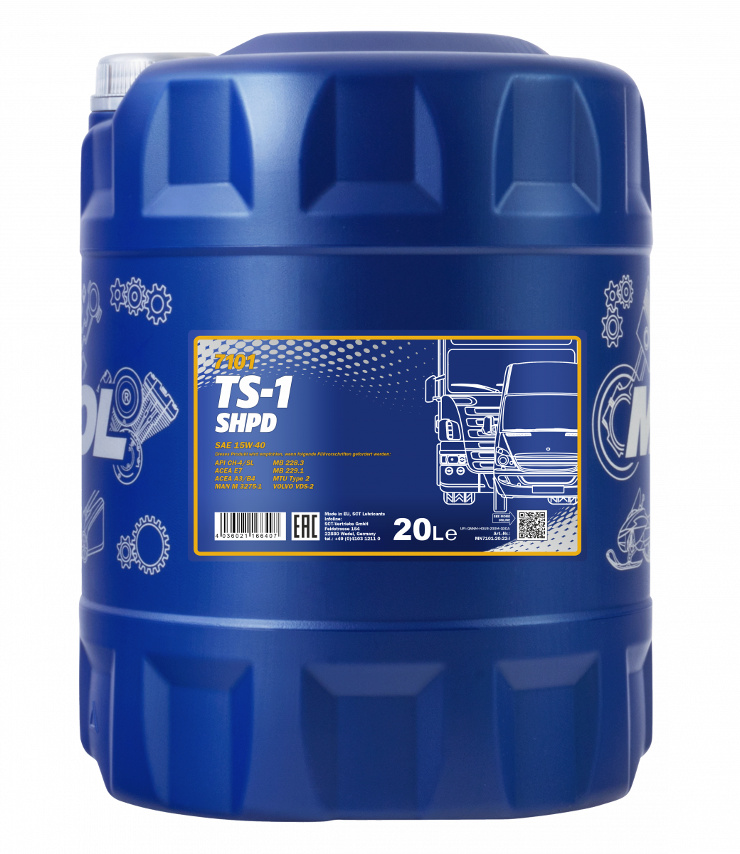 Ulei motor MANNOL TS-1 SHPD 15W40 MN7101-20, volum 20 litri, mineral