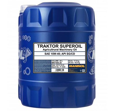 Ulei motor MANNOL Traktor Superoil 15W40 MN7406-20, volum 20 litri, mineral