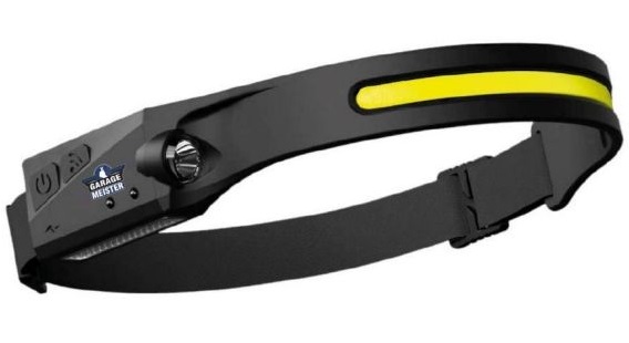 Lanterna LED frontala, preindere pe cap, GARAGE MEISTER 54004, 3W, 350 lumeni, senzor de miscare, reincarcabila, acumulator Li-ion, 3.7 V, 1200 mAh