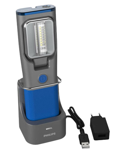 Lampa service LED PHILIPS LPL34UVX1, 350 lm, 3.2 V, 3 W, 6000 K, cu acumulator si docking station