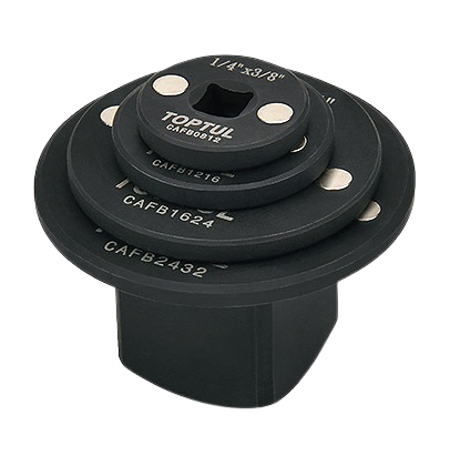 Set 4 adaptoare magnetice TOPTUL GAAR0404, 1/4 inch, 3/8 inch, 1/2 inch, 3/4 inch, crom molibden