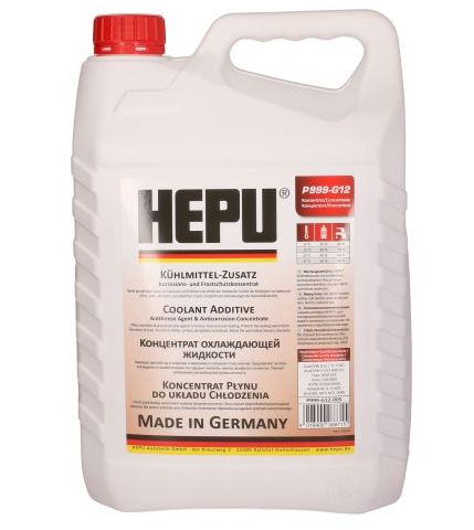 Antigel HEPU P999 G12, volum 5 litri, rosu, concentrat