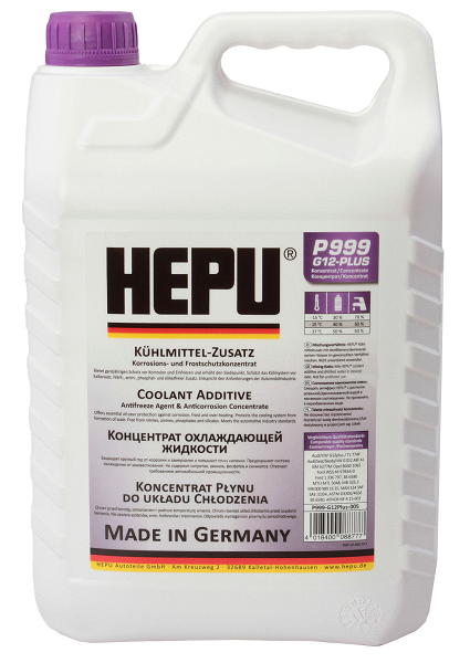 Antigel HEPU P999 G12 Plus, volum 5 litri, mov, concentrat