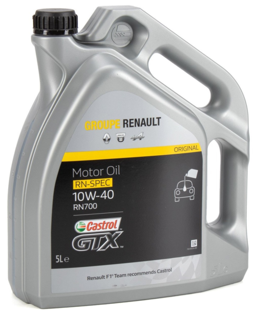 Ulei motor RENAULT-CASTROL GTX RN700 10W40 7711943678, volum 5 litri, semi sintetic, pentru motoare benzina/diesel fara DPF