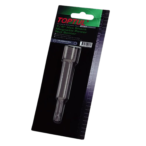 Suport tubular pentru bit insurubare TOPTUL BEAB0808G, magnetic, antrenor 1/4 inch, deschidere cheie 8 mm, lungime 100 mm, blister