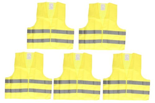 Set 5 veste reflectorizante MAMMOOTH MMT A106 001 SET/5, galben, 2 benzi