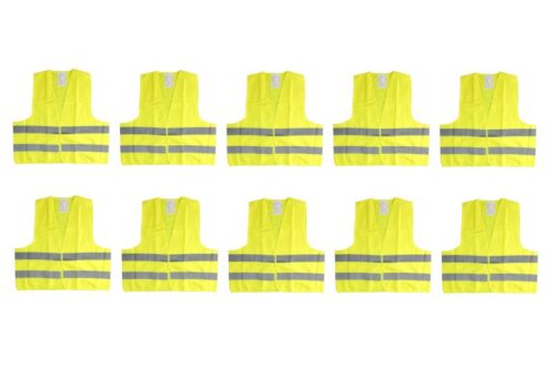 Set 10 veste reflectorizante MAMMOOTH MMT A106 001 SET/10, galben, 2 benzi