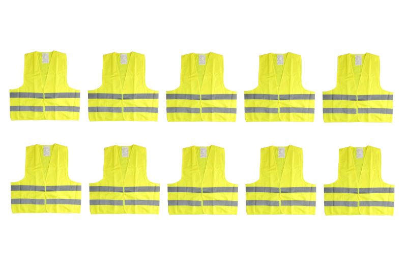 Set 10 veste reflectorizante MAMMOOTH MMT A106 001 SET/10, galben, 2 benzi