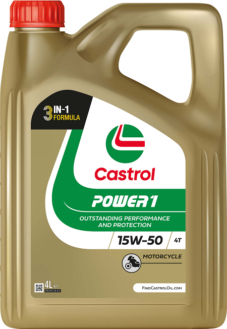 Ulei motor moto CASTROL Power 1 4T 15W50 15044F, volum 4 litri, sintetic