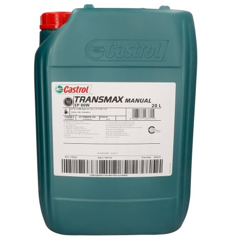 Ulei pentru transmisie manuala CASTROL TRANSMAX Manual EP 80W 15DDE7, volum 20 litri, mineral
